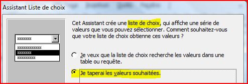 Source de la liste déroulante