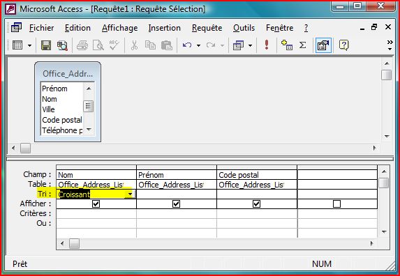 Tri dans une requête